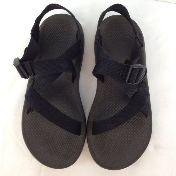 Chaco Black Nylon Adjustable Straps Open Toe EcoTread Sandals - Picture 3 of 11